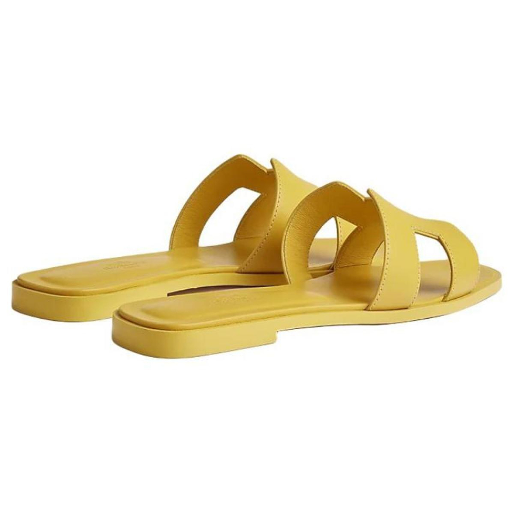 Hermes Oran set feet open-toed slippers women's yellow, H202230Z 8R
