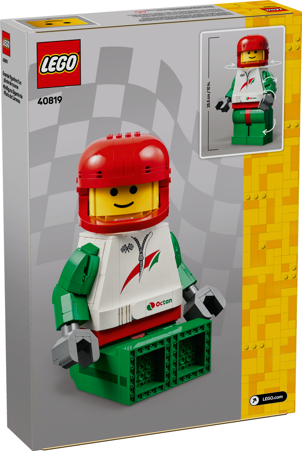 Конструктор Лего Минифигурки Увеличенная минифигурка гонщика 40819 | LEGO Up-Scaled Racing Driver 694 деталей 10+