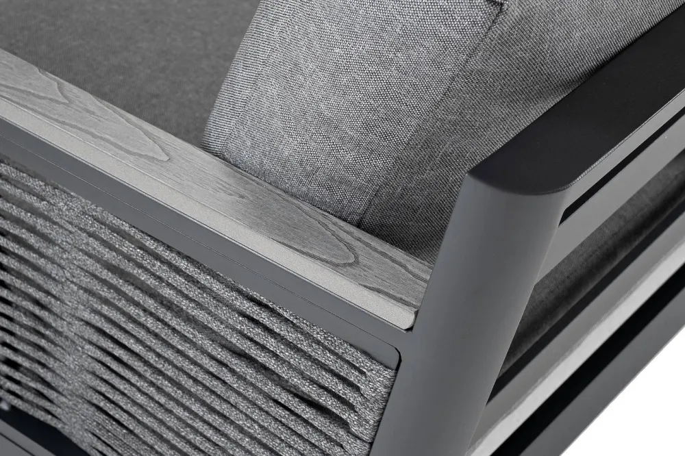 "Париж" угловой модульный диван, каркас из алюминия, цвет серый