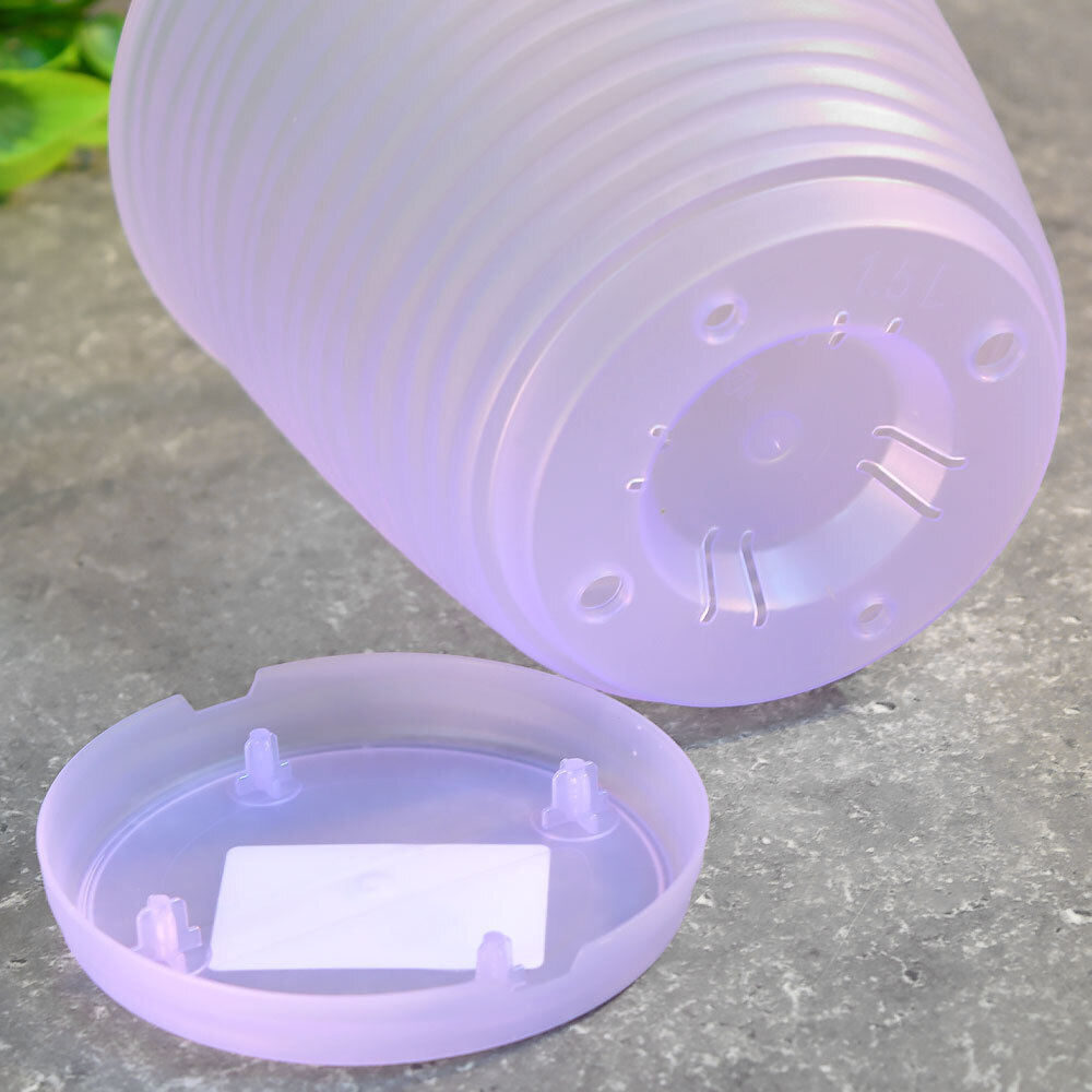 Горшок для орхидей Saffron 1,5л D146мм с поддоном (сиреневый транспарент)