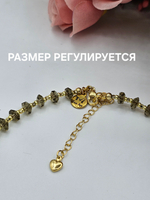 Колье авторское ручной работы из хрусталя "Карамель и кофе"