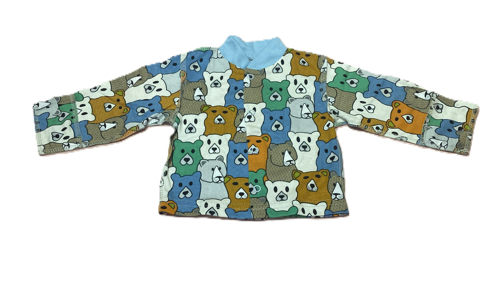 Кофточка длинный рукав с антицарапками из 100% хлопка (кулирка) на кнопках на рост 62 см