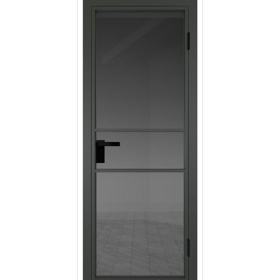 Межкомнатная дверь алюминиевая Profil Doors 2AG серая ночь остеклённая