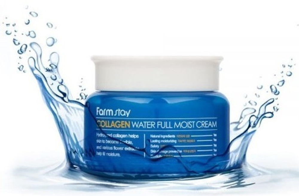 Farm Stay Collagen Water Full Moist Cream увлажняющий крем для лица с коллагеном