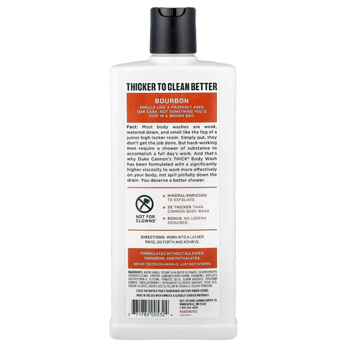 Duke Cannon Supply Co., Thick®, гель для душа, бурбон, 532 мл (18 жидк. унций)