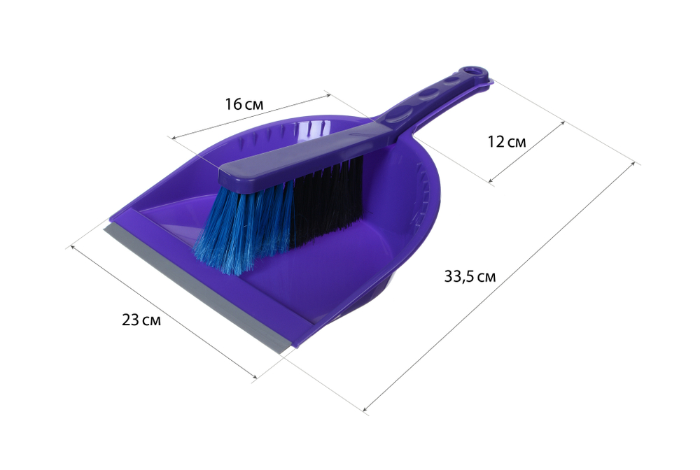 Комплект для уборки "СТАНДАРТ" щетка-сметка + совок с резинкой М5173