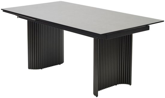 Стол RAGNAR 180 цвет 1699 Серая кожа, керамика / Темно-серый каркас