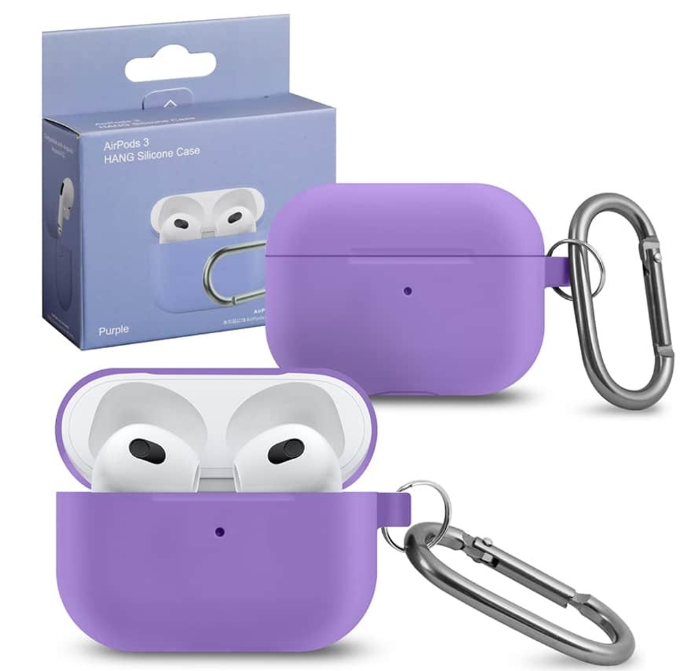 Чехол для APods 3 Hang Silicone (Purple) с карабином