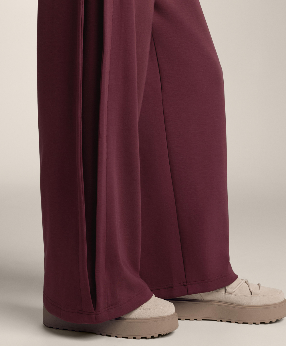 OYSHO Брюки-кокон с боковой складкой и начесом из модала, бордовый