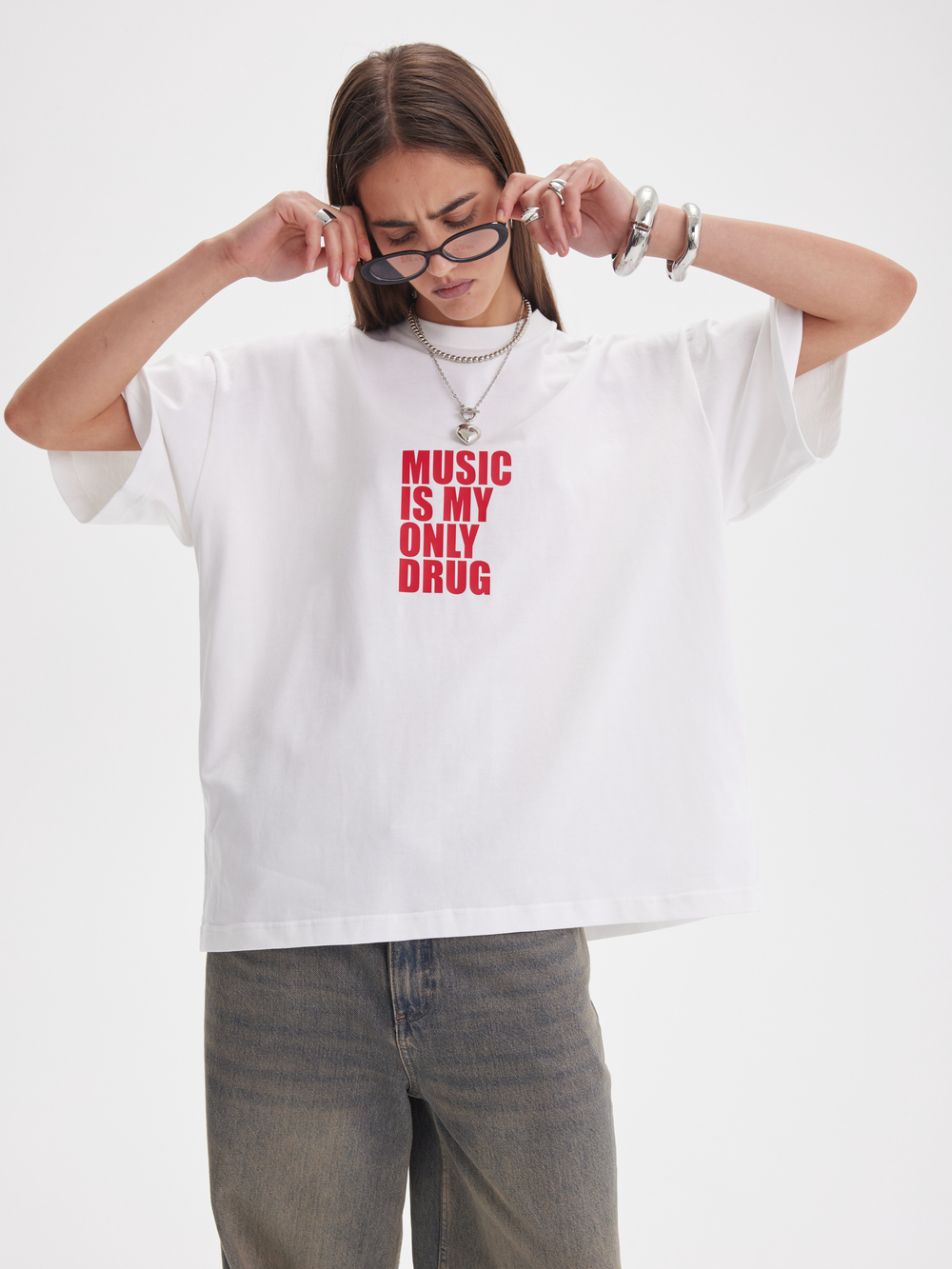 Футболка Only music, молочная