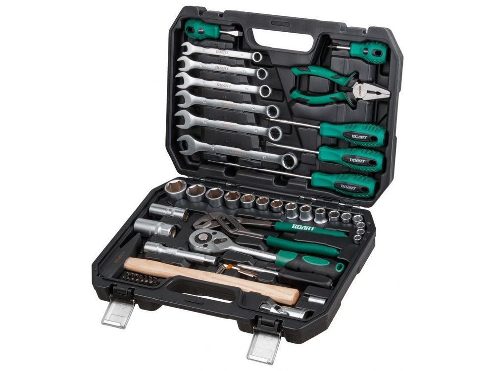 Набор слесарного инстр-та в чемодане 56 предметов ВОЛАТ (1/4", 1/2", 6 граней )