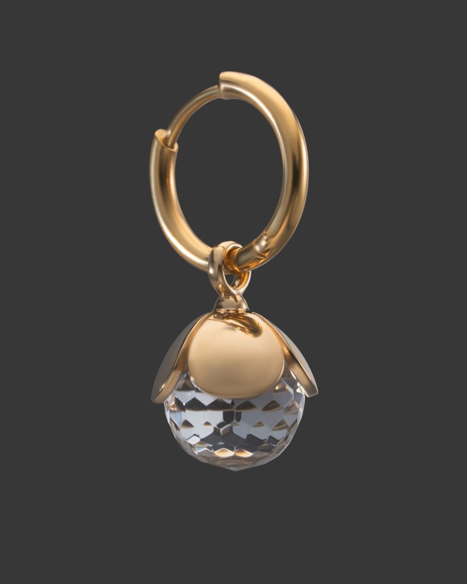 Моносерьга Цветочный Хрусталь