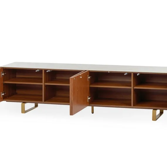 Тумба Adagio 200х52 см, орех, белая керамика