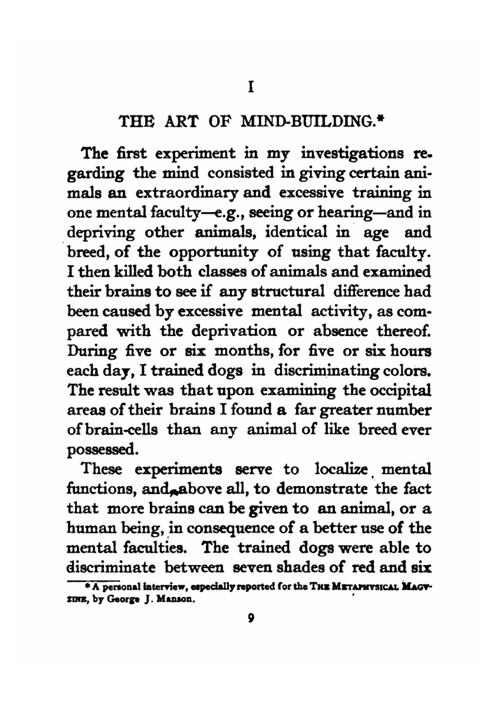 The relations and development of the mind and brain | Elmer Gates