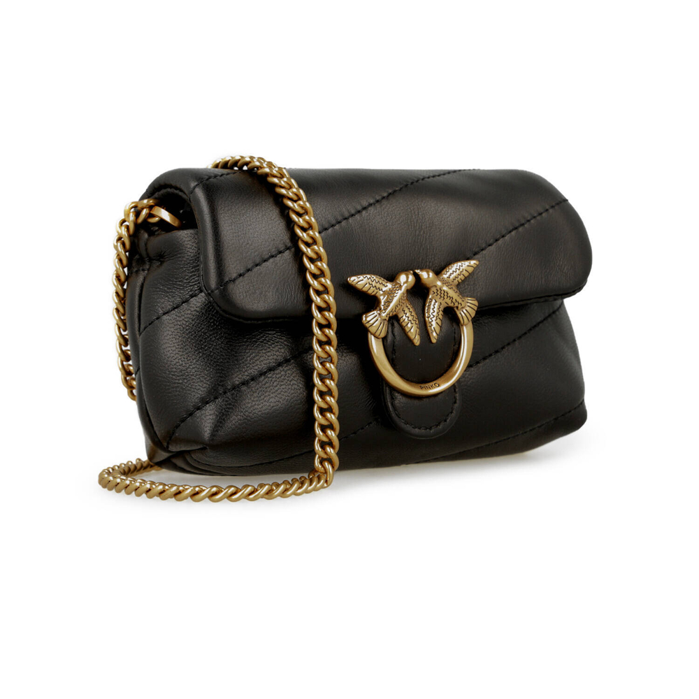 кожаная сумка через плечо love micro puff c sheep nappa Pinko - черный(100041 A0F2)