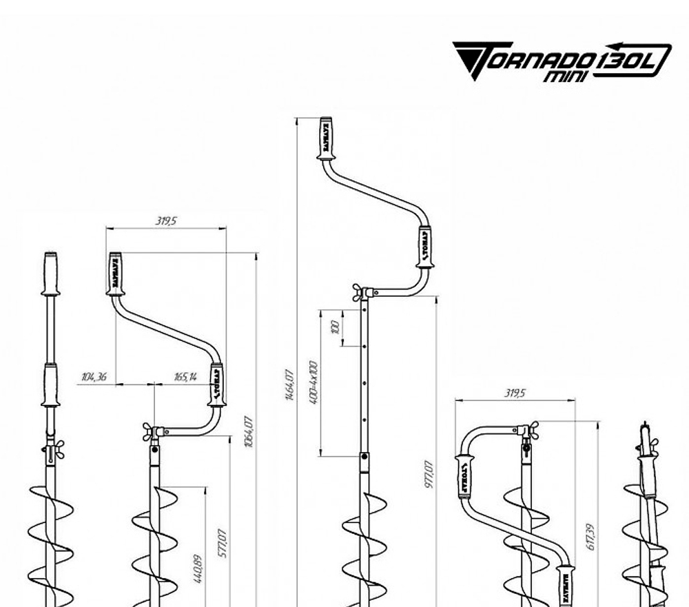 Ледобур Тонар Торнадо-М2 ф130 МИНИ (левое вращение, без чехла) 226948