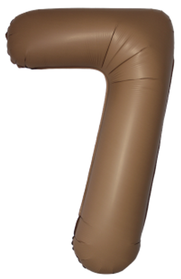 F Шар (40''/102 см) Цифра, 7 Slim, Шоколад, Матовый (БГ-60)