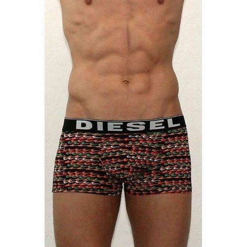 Мужские трусы боксеры черные с оранжевыми узорами Diesel Black