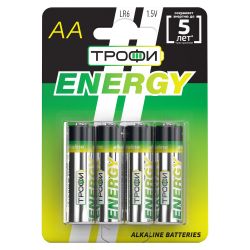 Батарейки Трофи LR6-4BL ENERGY Alkaline | Батарейки Щелочные (Алкалиновые)