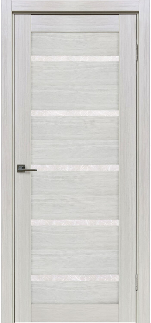 Межкомнатная дверь X-3 / Цвет тон Белая лиственница / Остекление "Гранит прозрачный" / Двери Верда