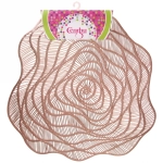 Салфетка плетеная 38см «Роза» розовое золото