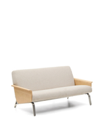 2-местный диван Amsen бежевый с подлокотниками из шпона дуба