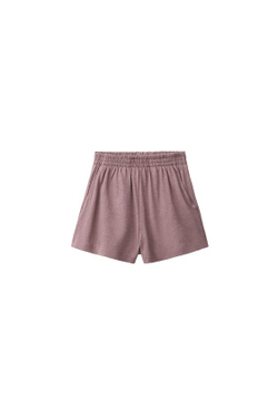 ZARA КОМПЛЕКТ ИЗ ТОПА И ШОРТОВ С ХЛОПКОМ И ЛЬНОМ, СЕРОВАТО-КОРИЧНЕВЫЙ