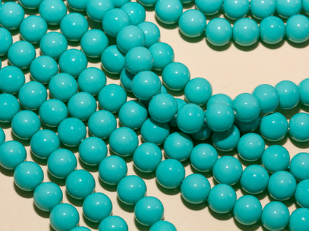 Нить бусин для украшений 8мм, "Майорка-Бирюза" (имитация)