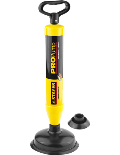 STAYER PROPump, d 70, 160 мм, вакуумный вантуз с двумя адаптерами, Professional (51925)