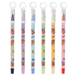 Ручка шариковая, масляная, Basir, цветные чернила, серия "Капибара", цветной корпус с лупой на колпачке, набор 6 шт