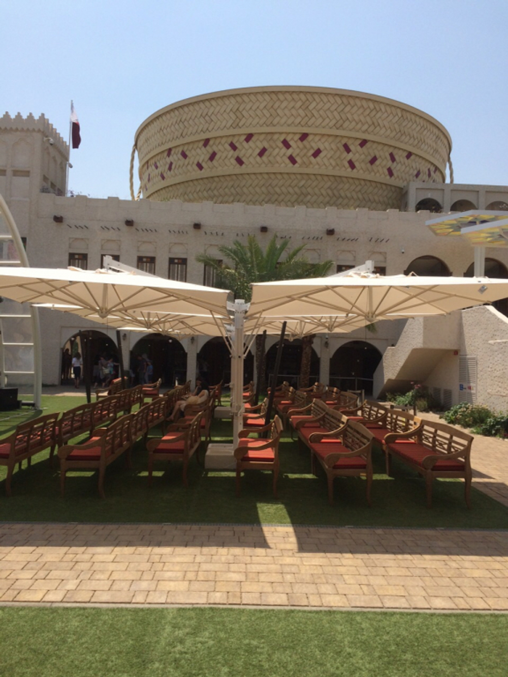 Зонт профессиональный четырехкупольный 6х6 м Scolaro Alu Poker Starwhite, белый, слоновая кость