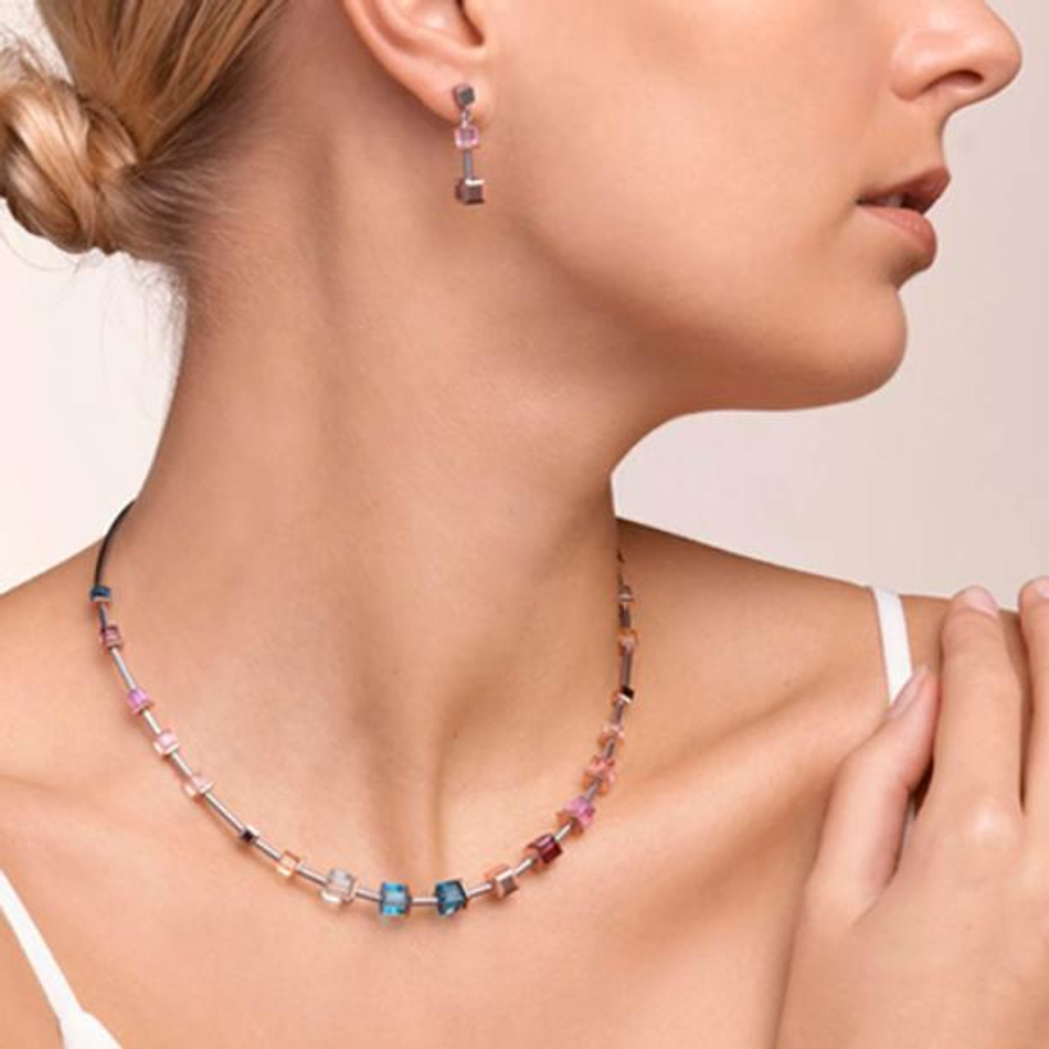 Колье Coeur de Lion Multicolor 5062/10-1578 цвет зеленый, желтый, розовый, голубой