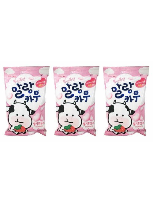 Жевательная конфета Lotte Malang со вкусом клубники 79 г 3 шт