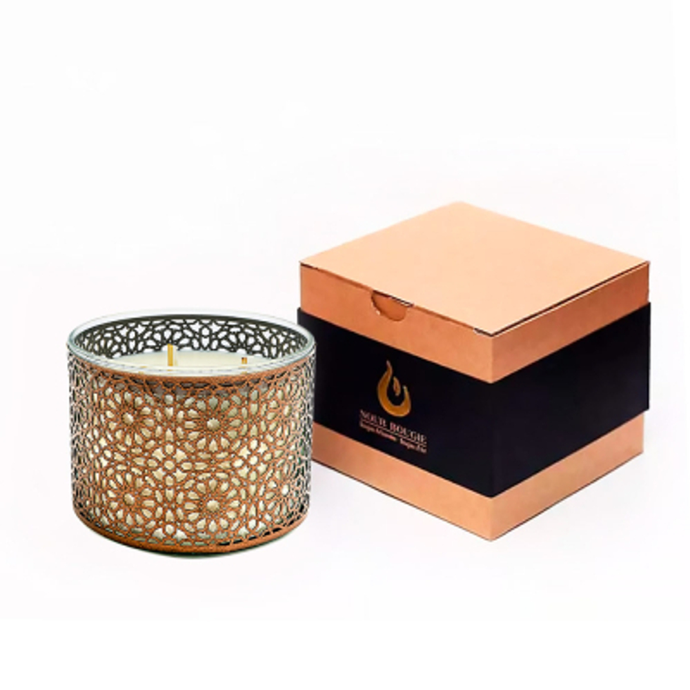 Аромасвеча Nour Bougie Mosaica Orange cinnamon бронза 1750 г