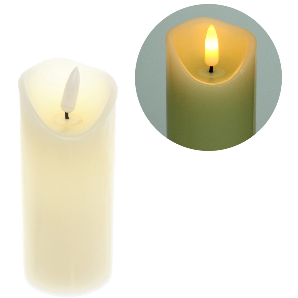 Сувенир с подсветкой «Свеча восковая - Искра» 5,3*12,5 см - облита воском (работает от батареек 2 АА)