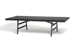 "Рио" стол из HPL 300х120см, цвет столешницы "черный мрамор", угол R3мм