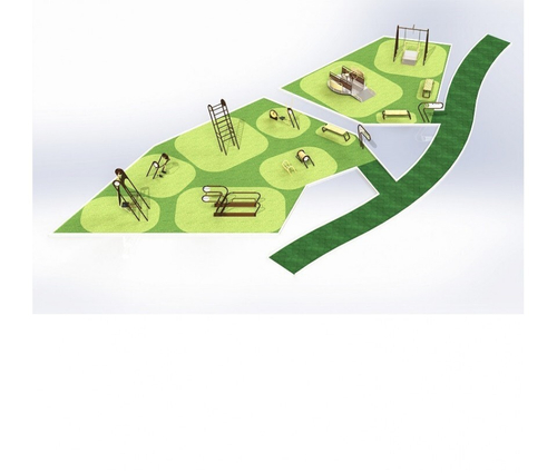 Спортивная площадка для инвалидов и лиц без физических ограничений (87+150 кв.м.)