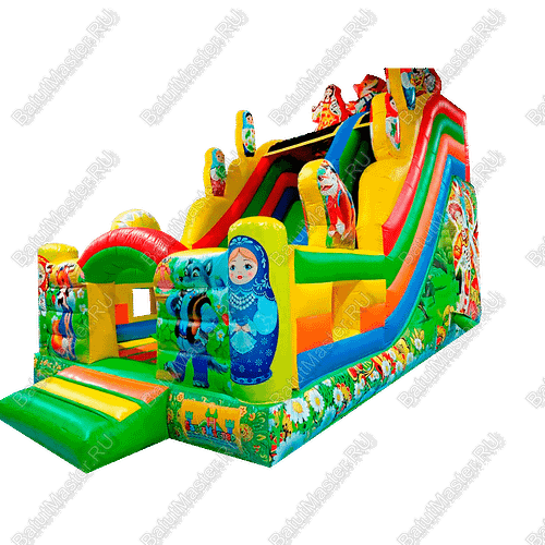 Надувная горка "Русская народная" 7*4*6 м