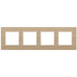 14-5304-11 ЭРА Рамка на 4 поста, дерево, Эра Elegance, клён+сл.кость