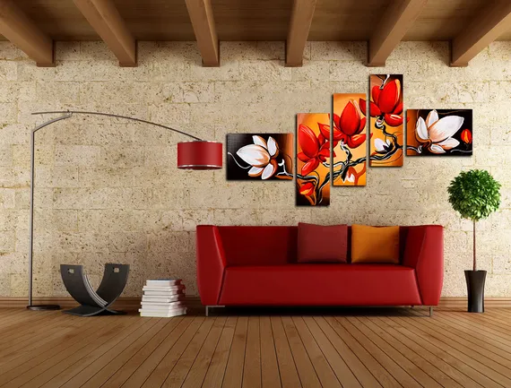 Модульная картина "Ветка сакуры"