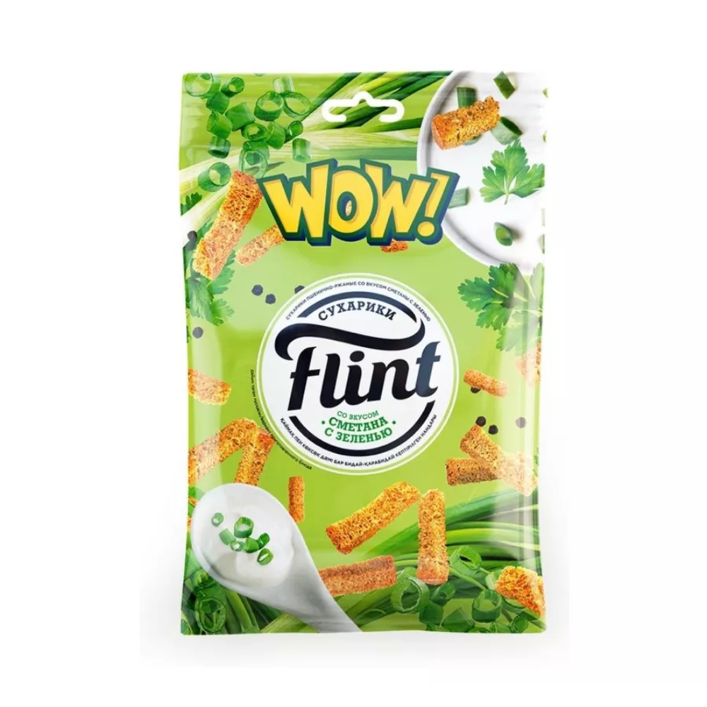 Сухарики Flint Сметана и зелень 190 гр