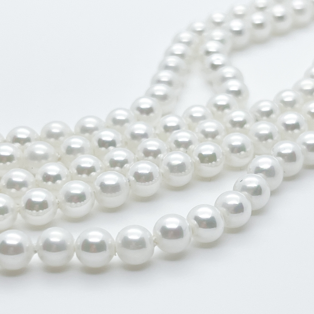 Жемчуг "Майорка" (имитация), диаметр около 6 мм, цена за 32-33 шт (1/2 нити)