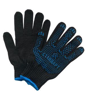 Перчатки х/б с ПВХ супер чёрные стандарт