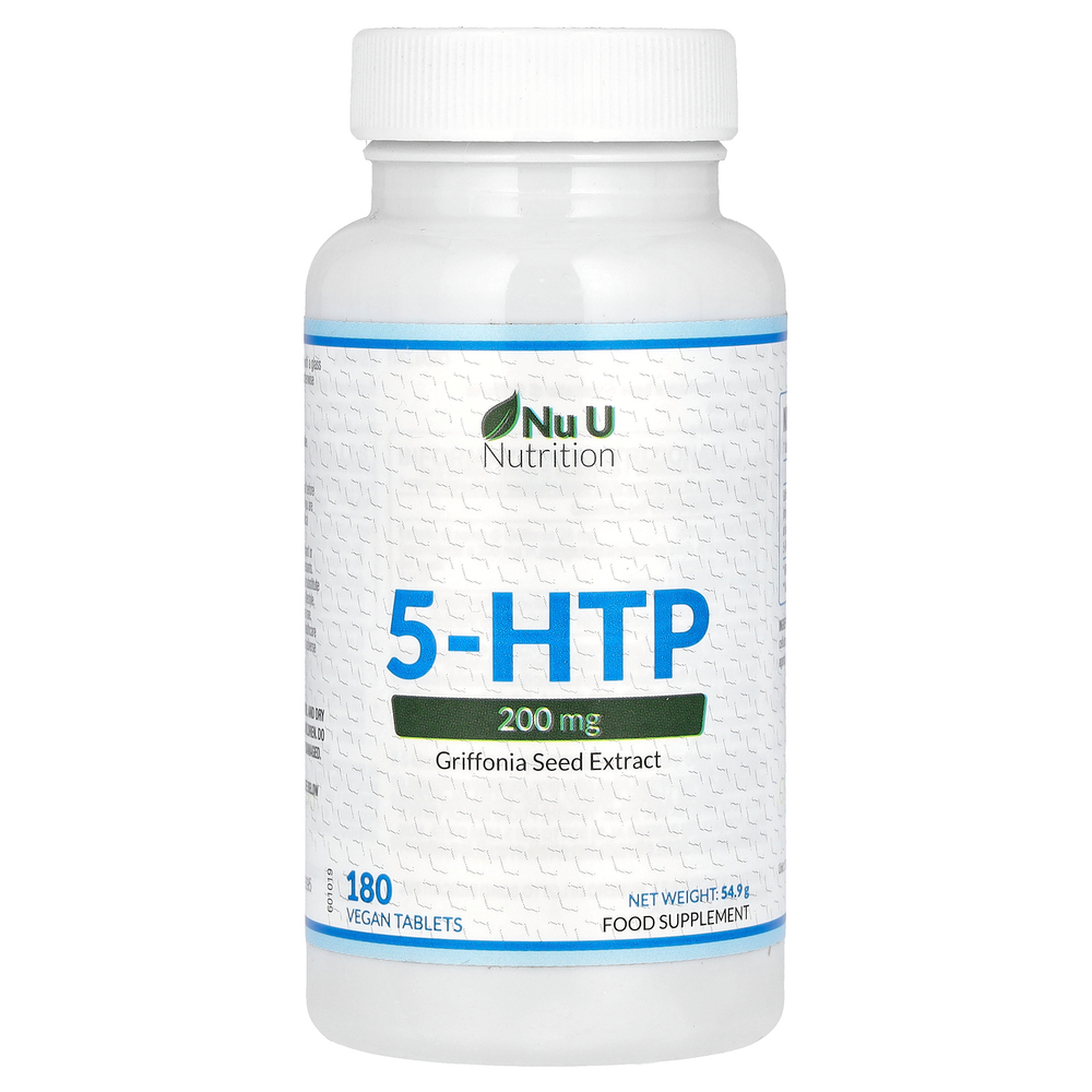 Nu U Nutrition, 5-гидрокситриптофан, 200 мг, 180 растительных таблеток