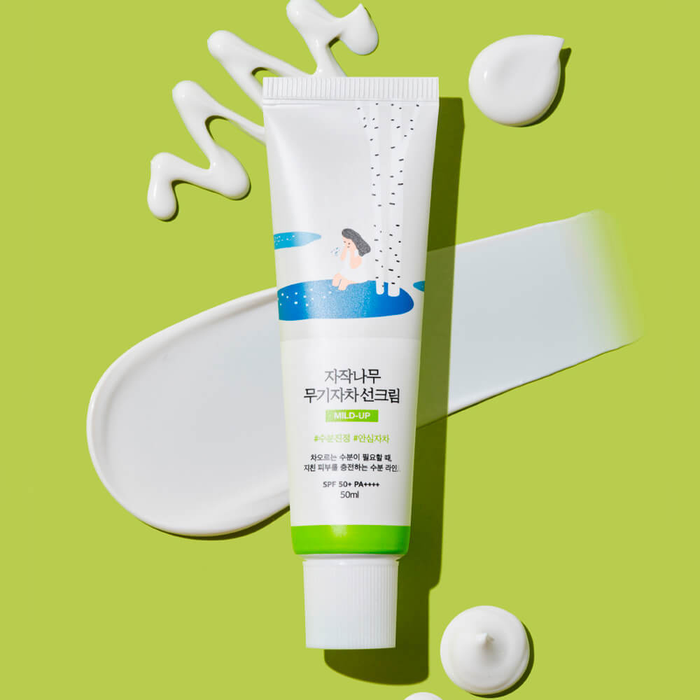 Крем SPF с берёзовым соком Round Lab Birch Juice Moisturizing Mild-Up Sunscreen SPF50+ PA++++, 50 мл