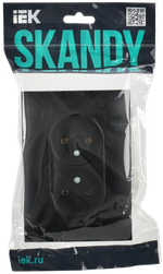 SKANDY Розетка 2-местная без заземления без защитных шторок 10А в сборе SK-R10Bl черный IEK