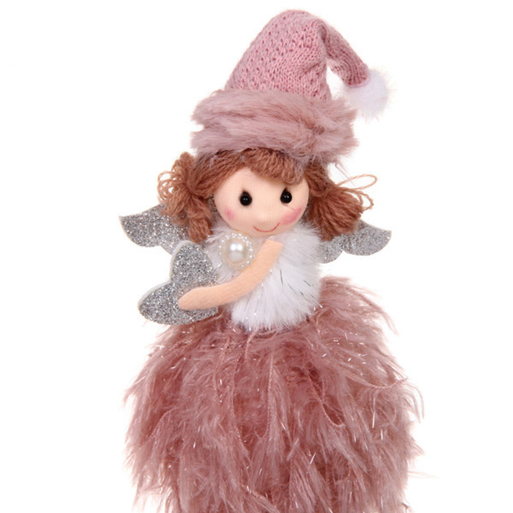 Фигурка новогодняя «Зимний показ мод» 20 см, розовый