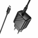 Сетевое зарядное устройство с кабелем Type-C/Type-C 3А PD 25W 1гн-USB 1-метр HOCO CS24A черный