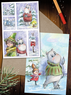 Муми-тролли. Зима. 8 открыток