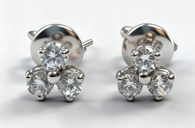 Серьги-пусеты серебро Эстерелла,вставка фианиты